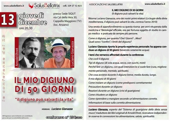 Conferenza sul mio digiuno di 50 giorni