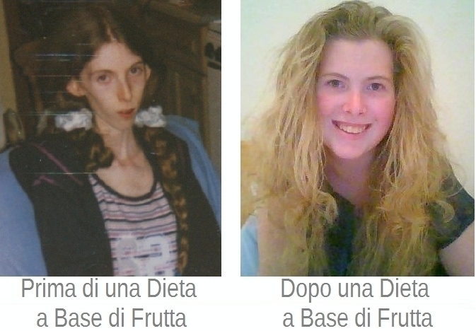 Prima e dopo una dieta di frutta
